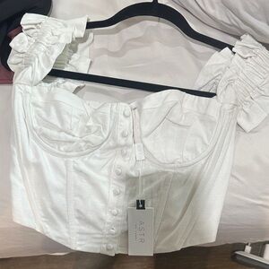 ASTR Ivory Buttoned Corset Top